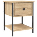 sengeborde 2 stk. 34x35,5x45 cm konstrueret træ sonoma-eg