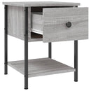 sengebord 2 stk. 34x35,5x45 cm konstrueret træ grå sonoma-eg