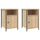 sengeborde 2 stk. 40x42x60 cm konstrueret træ sonoma-eg