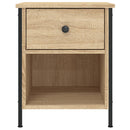sengeborde 2 stk. 40x42x50 cm konstrueret træ sonoma-eg
