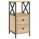 sengeborde 2 stk. 34x35,5x70 cm konstrueret træ sonoma-eg