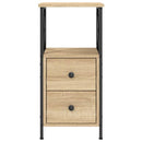 sengeborde 2 stk. 34x35,5x70 cm konstrueret træ sonoma-eg