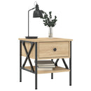 sengeborde 2 stk. 40x42x45 cm konstrueret træ sonoma-eg