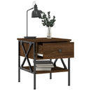 sengeborde 2 stk. 40x42x45 cm konstrueret træ brun egetræsfarve