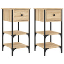 sengeborde 2 stk. 34x36x70 cm konstrueret træ sonoma-eg