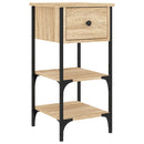 sengeborde 2 stk. 34x36x70 cm konstrueret træ sonoma-eg
