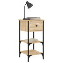 sengeborde 2 stk. 34x36x70 cm konstrueret træ sonoma-eg