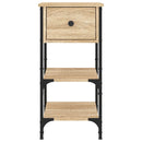 sengeborde 2 stk. 34x36x70 cm konstrueret træ sonoma-eg