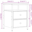 sengeborde 2 stk. 44x45x60 cm konstrueret træ sort