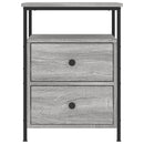 sengeborde 2 stk. 44x45x60 cm konstrueret træ grå sonoma-eg