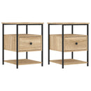 sengeborde 2 stk. 40x42x56 cm konstrueret træ sonoma-eg