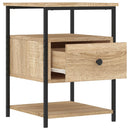 sengeborde 2 stk. 40x42x56 cm konstrueret træ sonoma-eg