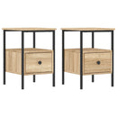 sengeborde 2 stk. 34x36x50 cm konstrueret træ sonoma-eg