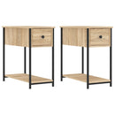 sengeborde 2 stk. 30x60x60 cm konstrueret træ sonoma-eg