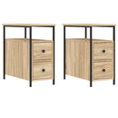 sengeborde 2 stk. 30x60x60 cm konstrueret træ sonoma-eg