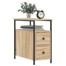 sengeborde 2 stk. 30x60x60 cm konstrueret træ sonoma-eg