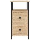sengeborde 2 stk. 30x60x60 cm konstrueret træ sonoma-eg