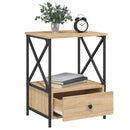 sengeborde 2 stk. 50x41x65 cm konstrueret træ sonoma-eg