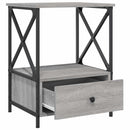sengeborde 2 stk. 50x41x65 cm konstrueret træ grå sonoma-eg