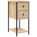 sengeborde 2 stk. 32x42x70 cm konstrueret træ sonoma-eg