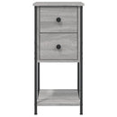 sengeborde 2 stk. 32x42x70 cm konstrueret træ grå sonoma-eg