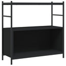 bogreol 80x30x78,5 cm konstrueret træ og jern sort