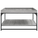sofabord 80x80x45 cm konstrueret træ og jern grå sonoma-eg