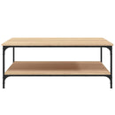 sofabord 100x100x40 cm konstrueret træ sonoma-eg