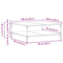 sofabord 100x100x40 cm konstrueret træ sonoma-eg
