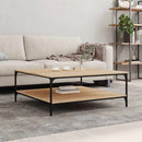 sofabord 100x100x40 cm konstrueret træ sonoma-eg