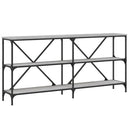 konsolbord 160x30x75 cm konstrueret træ og jern grå sonoma-eg