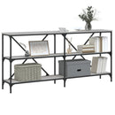konsolbord 160x30x75 cm konstrueret træ og jern grå sonoma-eg