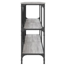 konsolbord 160x30x75 cm konstrueret træ og jern grå sonoma-eg