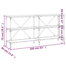 konsolbord 160x30x75 cm konstrueret træ og jern grå sonoma-eg