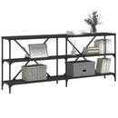 konsolbord 180x30x75 cm konstrueret træ og jern sort