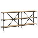 konsolbord 180x30x75 cm konstrueret træ og jern sonoma-eg