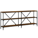 konsolbord 180x30x75 cm konstrueret træ og jern røget sonoma-eg