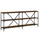 konsolbord 180x30x75 cm konstrueret træ og jern røget sonoma-eg