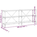 konsolbord 180x30x75 cm konstrueret træ og jern røget sonoma-eg