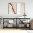 konsolbord 180x30x75 cm konstrueret træ og jern røget sonoma-eg
