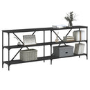 konsolbord 200x30x75 cm konstrueret træ og jern sort