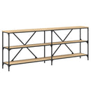 konsolbord 200x30x75 cm konstrueret træ og jern sonoma-eg