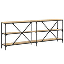 konsolbord 200x30x75 cm konstrueret træ og jern sonoma-eg