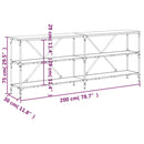 konsolbord 200x30x75 cm konstrueret træ og jern røget sonoma-eg