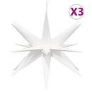 juledekorationer med LED-lys 3 stk. 43 cm foldbar hvid