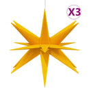 juledekorationer med LED-lys 3 stk. 43 cm foldbar gul