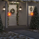 juledekoration med LED-lys og jordspyd 3 stk. 57 cm foldbar rød