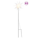 juledekoration m. LED-lys og jordspyd 3 stk. 57 cm foldbar hvid