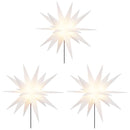 juledekoration m. LED-lys og jordspyd 3 stk. 57 cm foldbar hvid