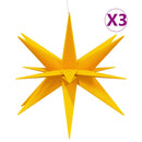 juledekorationer med LED-lys 3 stk. 100 cm foldbar gul
